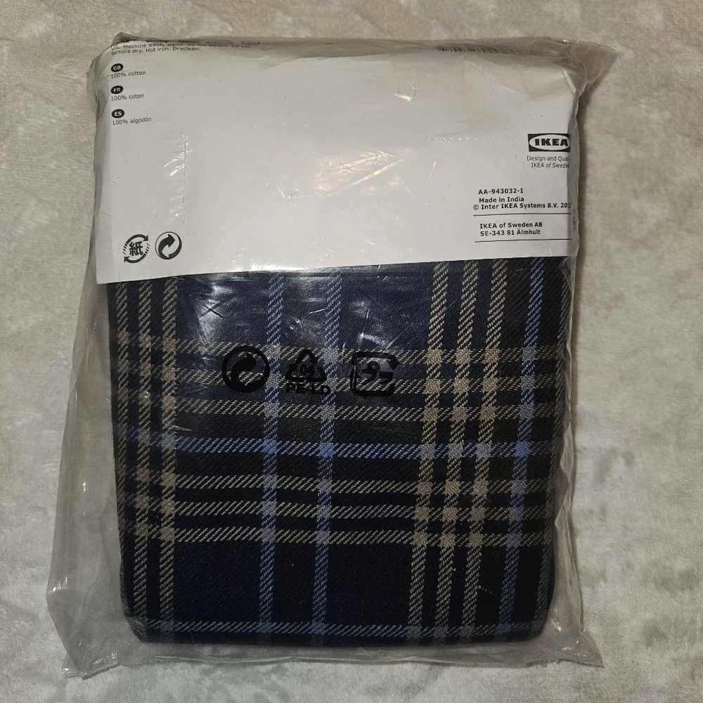 Ikea Henriksdal Slipcover Chair Cover Rutna Plaid Blue